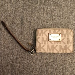 White and Brown Michael Kors Wallet